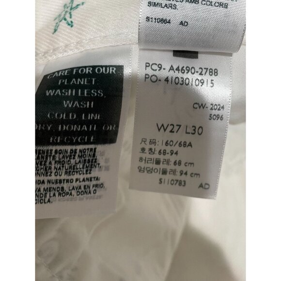 Levi’s 27/30 Middy Straight White Printed Denim Cotton Jeans NWT - Picture 7 of 14